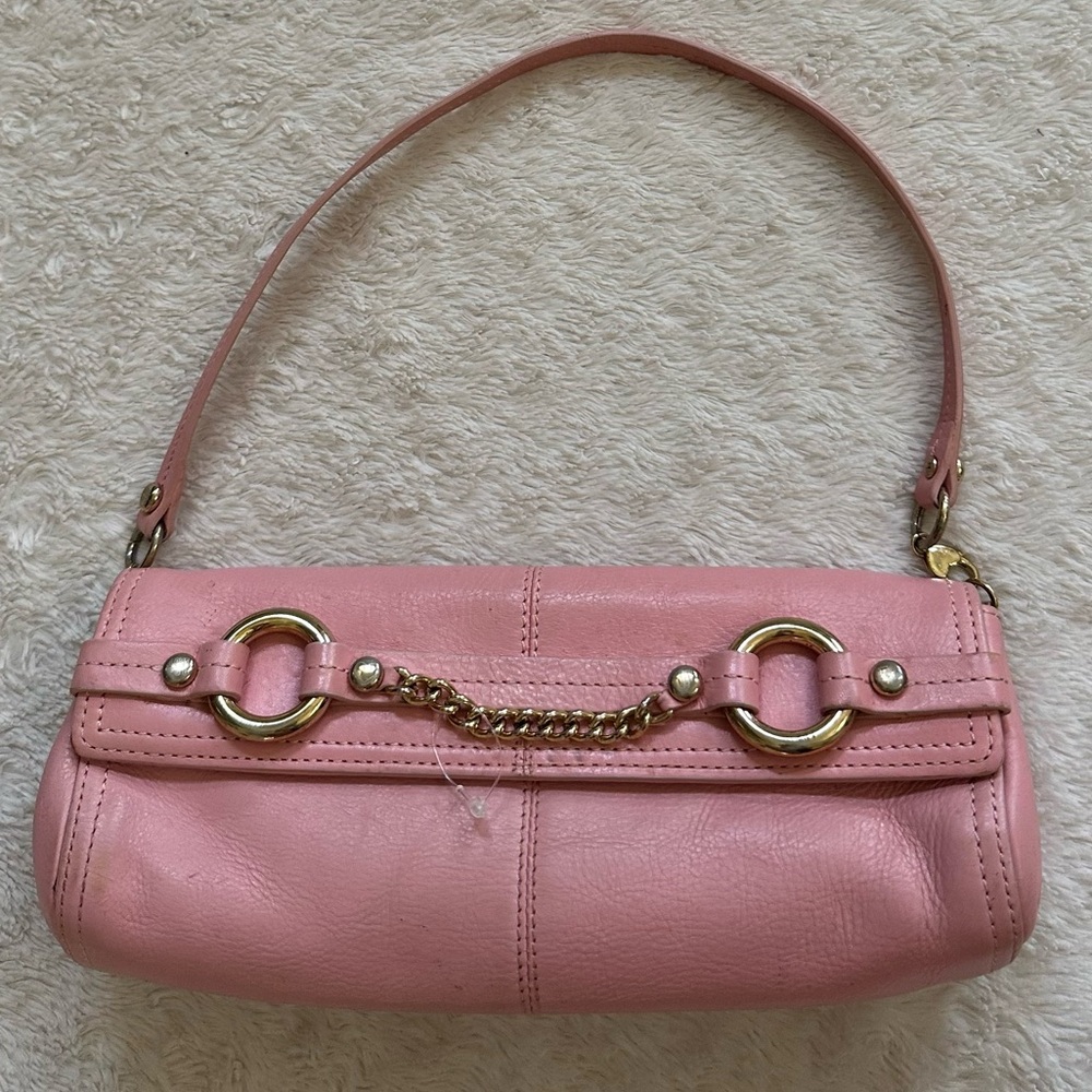 Juicy Couture Y2K Vintage Barrel Leather Baguette Bag